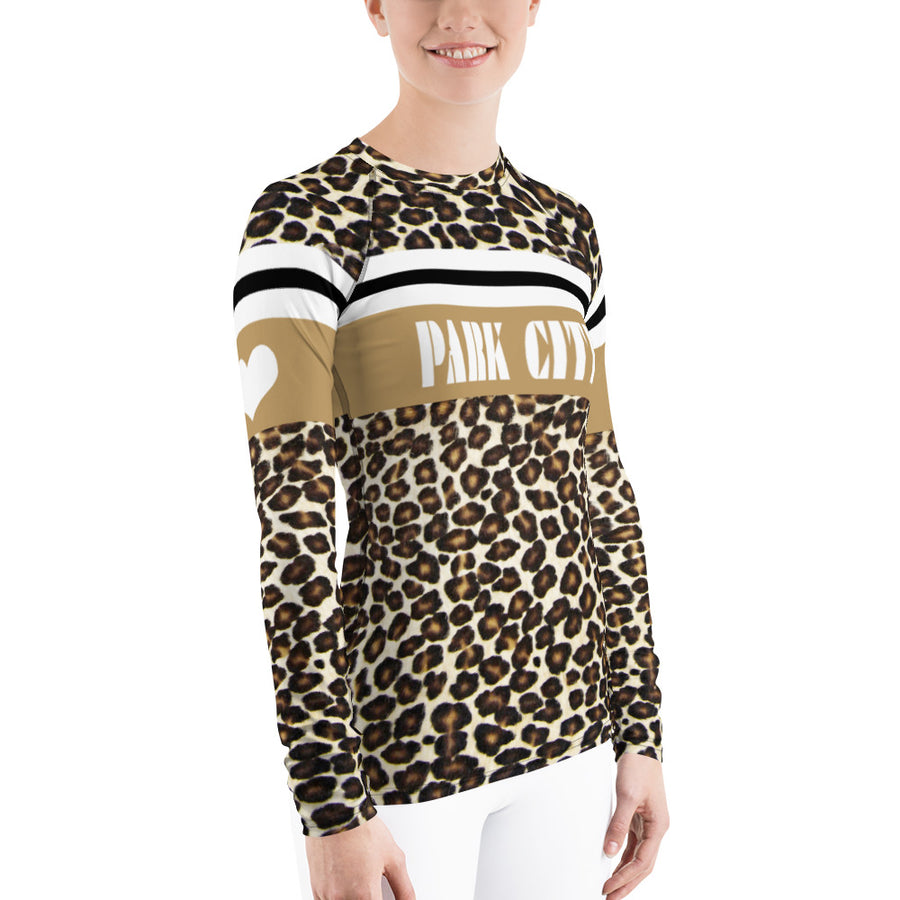Park City Leopard Print Natural Long Sleeve Top
