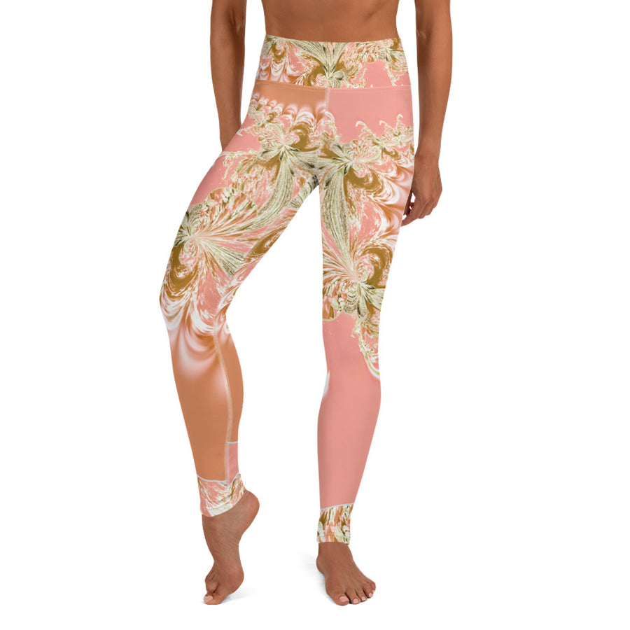 Pink Fractal Yoga Leggings