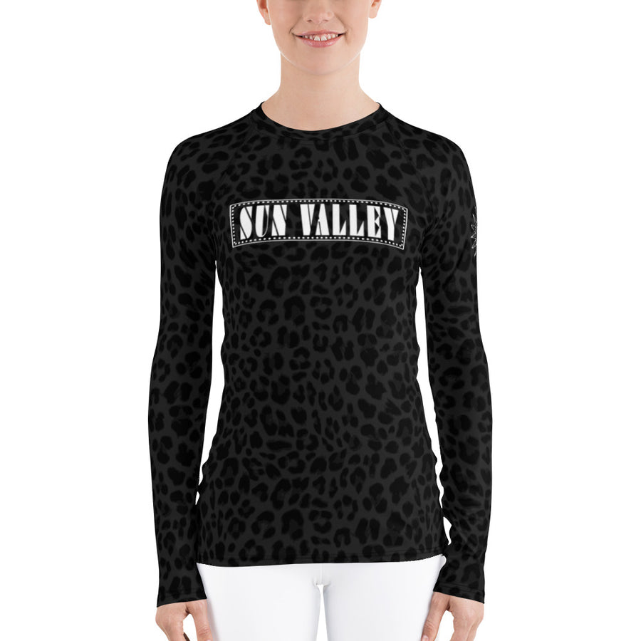 Sun Valley Leopard Black-Deep Navy Long Sleeve Top