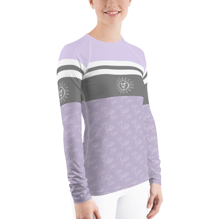 Sun Valley Logo Lavender Stripe Long Sleeve Top