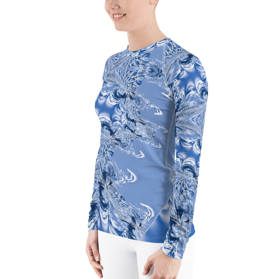 Blue Fractal Women's Long Sleeve Top