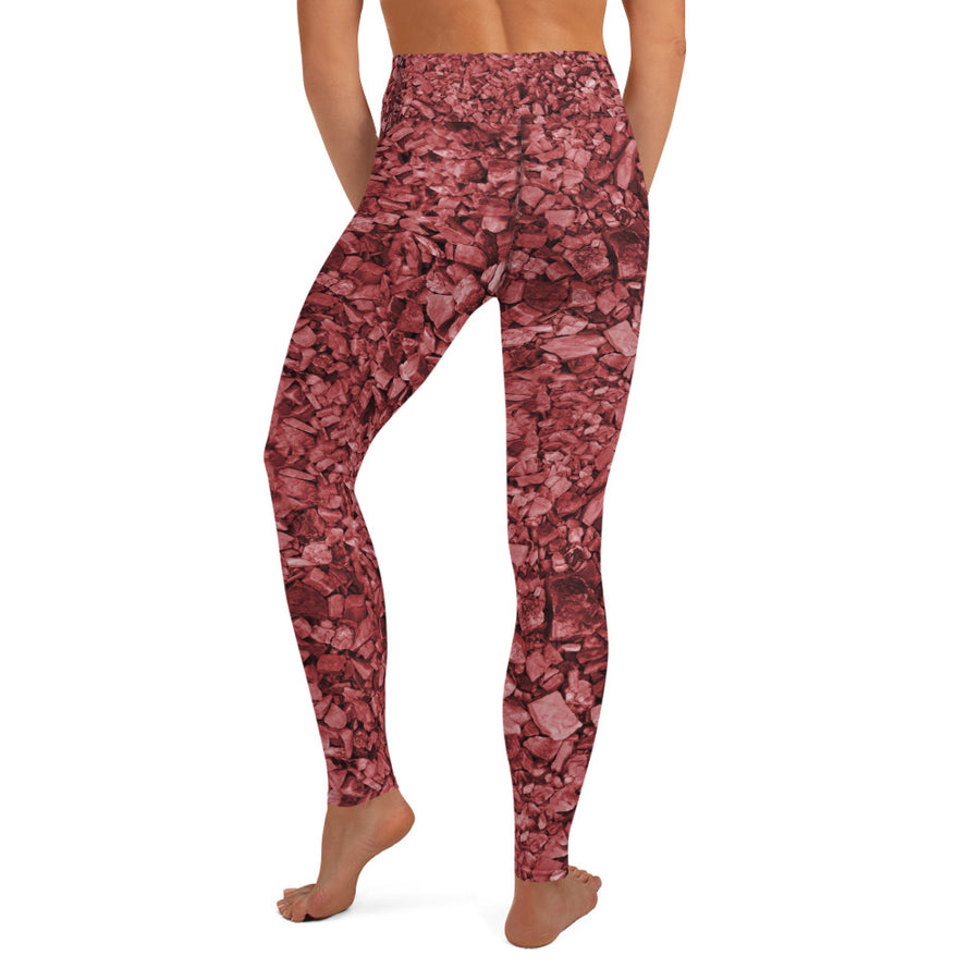 Burgundy Rocks Yoga Leggings