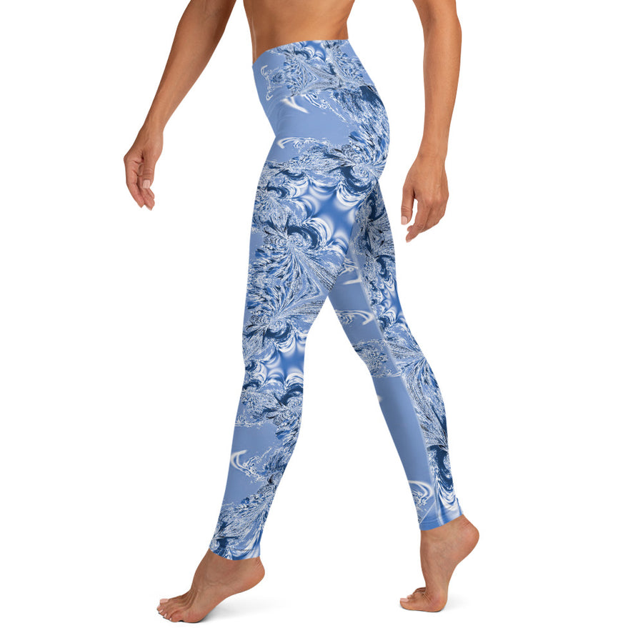 Blue Fractal Yoga Leggings