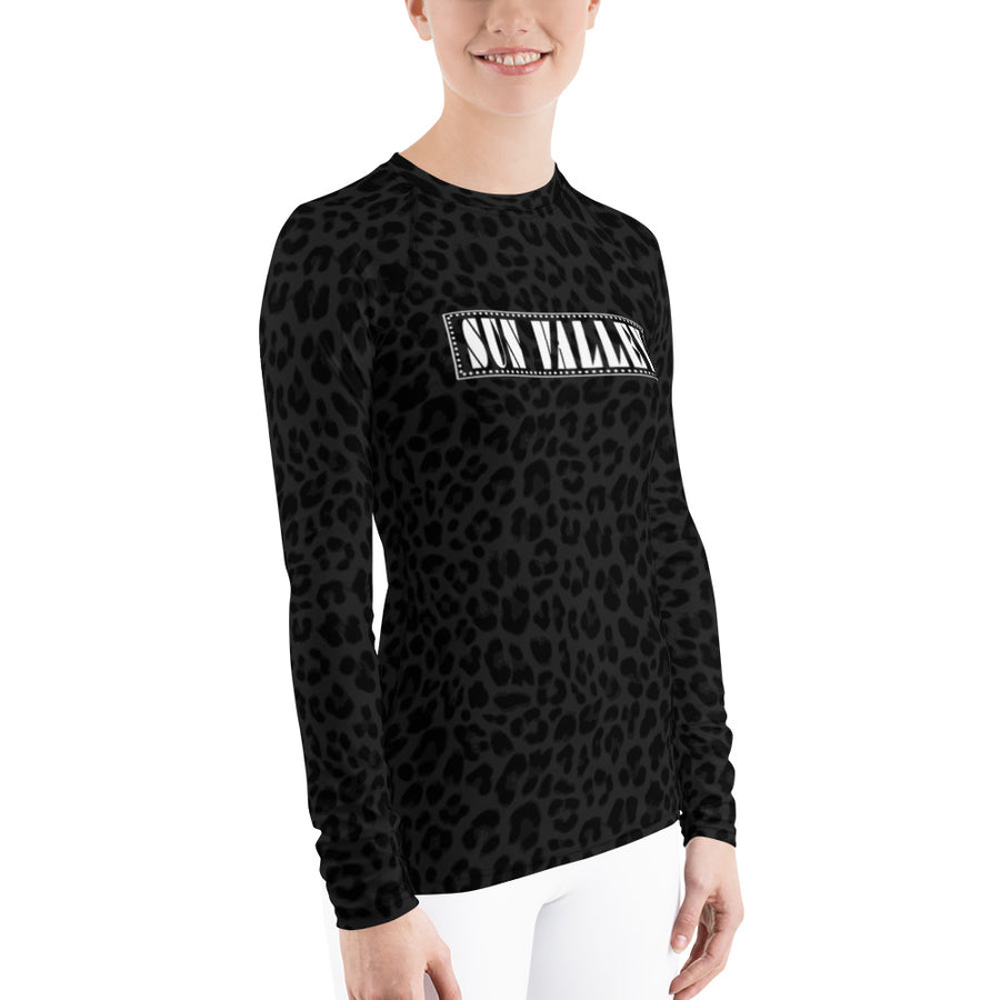 Sun Valley Leopard Black-Deep Navy Long Sleeve Top