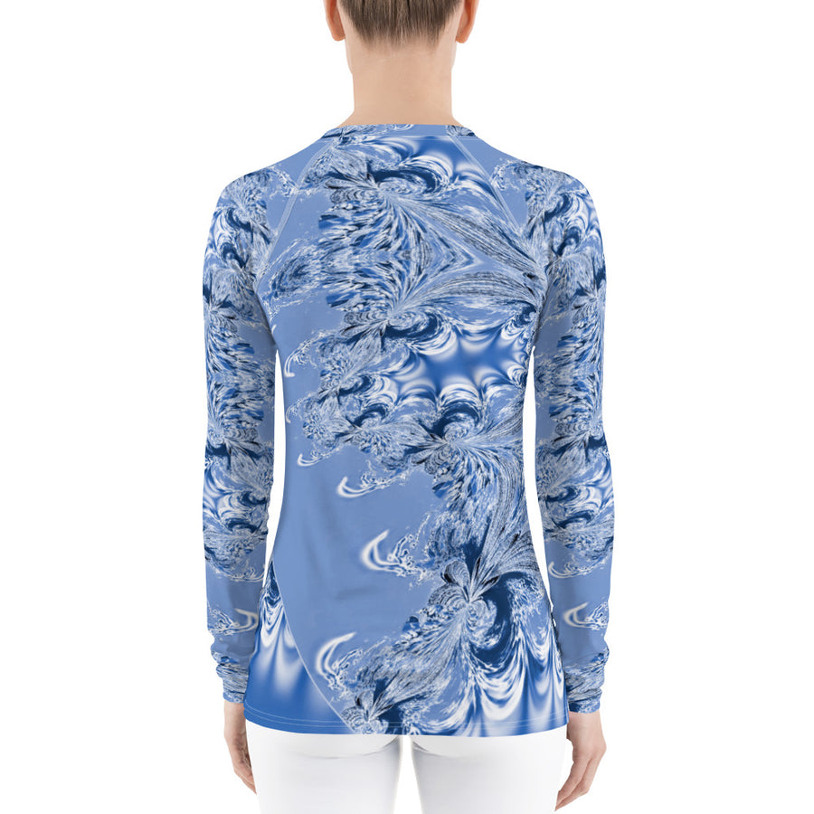 Blue Fractal Women's Long Sleeve Top