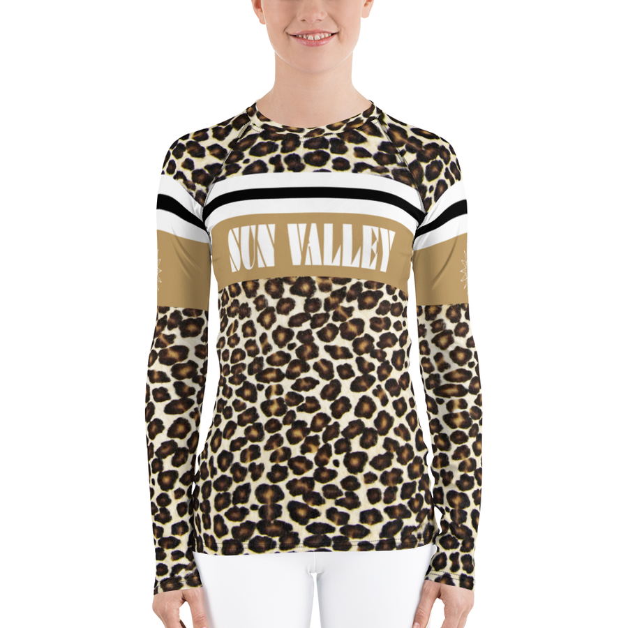 Sun Valley Leopard Print Natural Long Sleeve Top