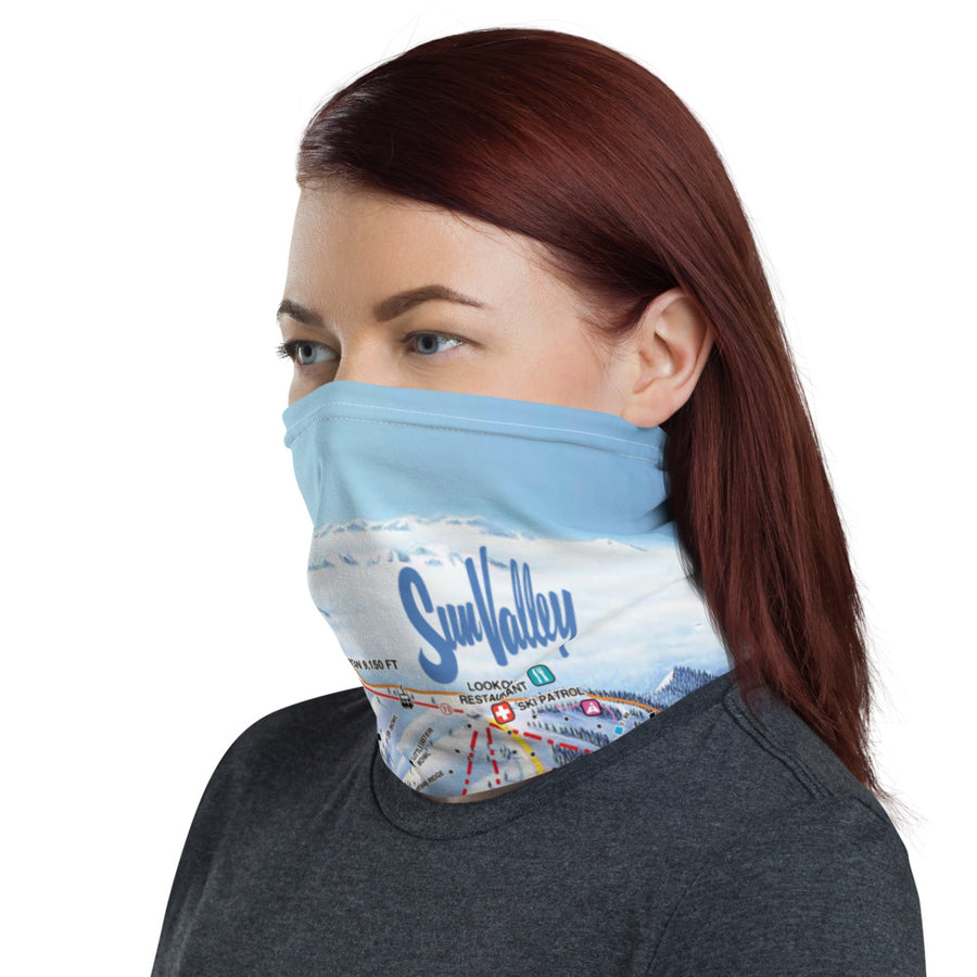 Sun Valley Winter Map Neck Gaiter