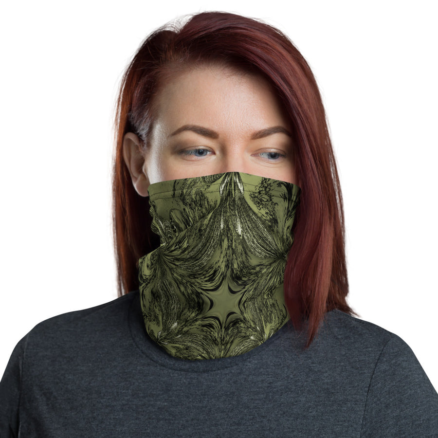 Olive Fractal Neck Gaiter