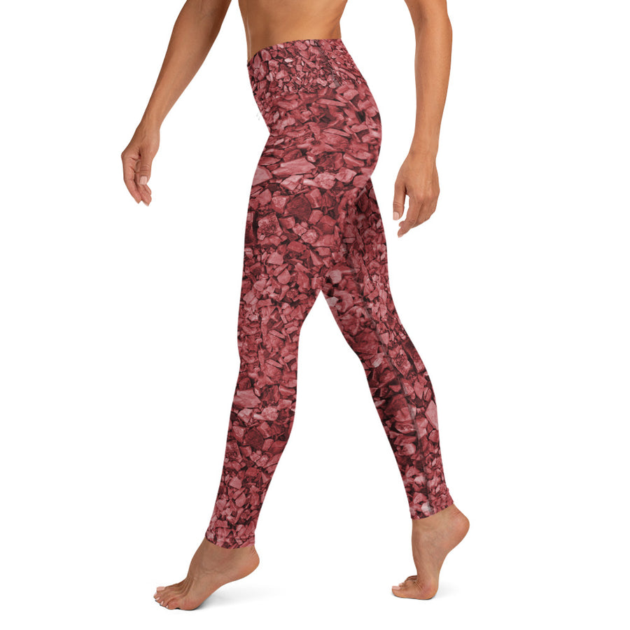 Burgundy Rocks Yoga Leggings