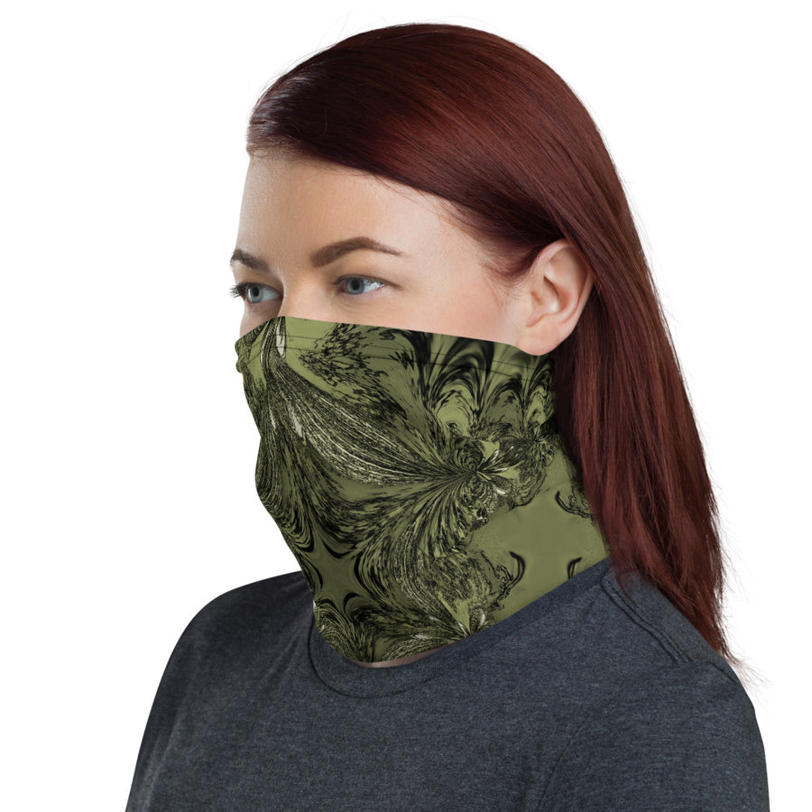 Olive Fractal Neck Gaiter