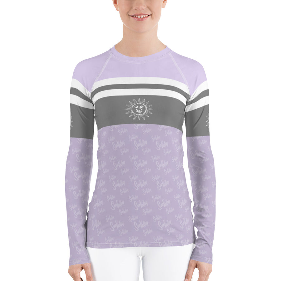Sun Valley Logo Lavender Stripe Long Sleeve Top