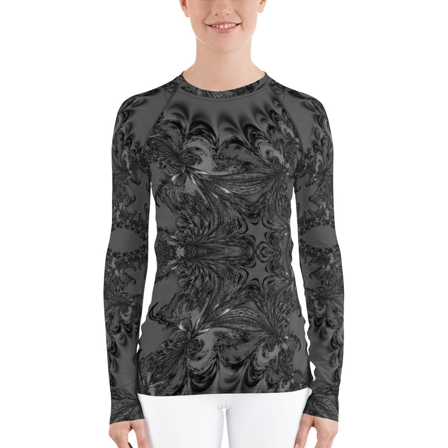 Grey Fractal Long Sleeve Top