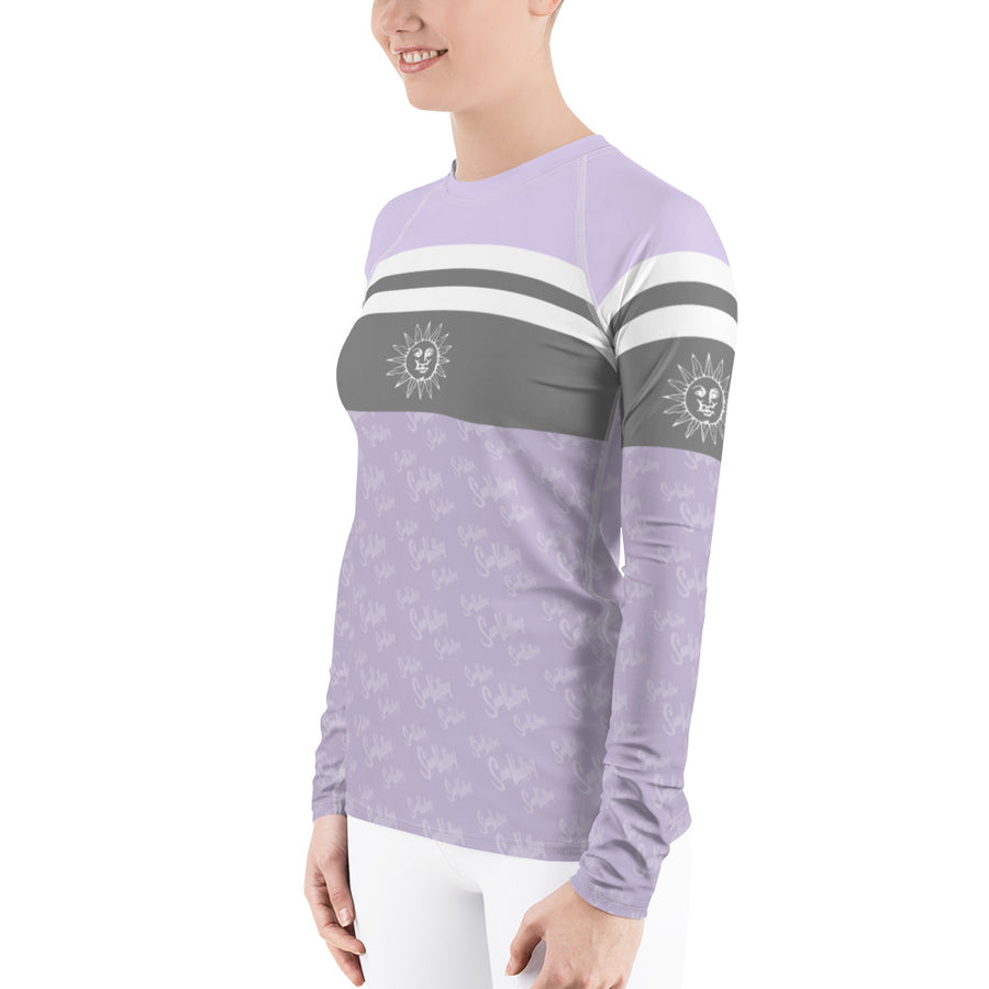 Sun Valley Logo Lavender Stripe Long Sleeve Top