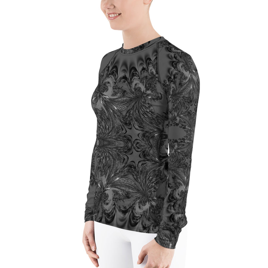 Grey Fractal Long Sleeve Top