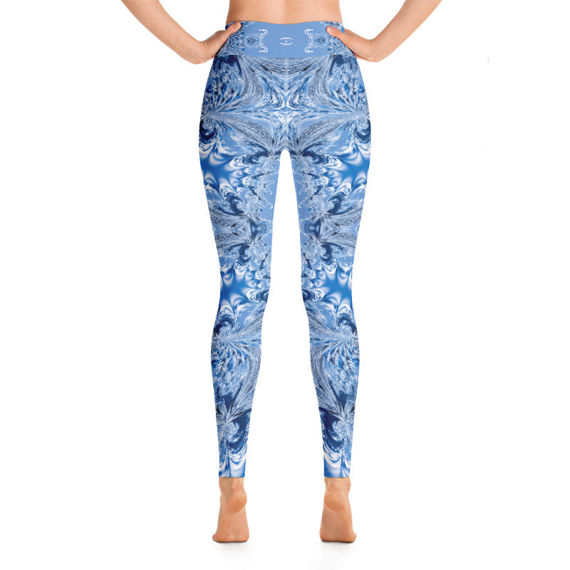 Blue Fractal Yoga Leggings