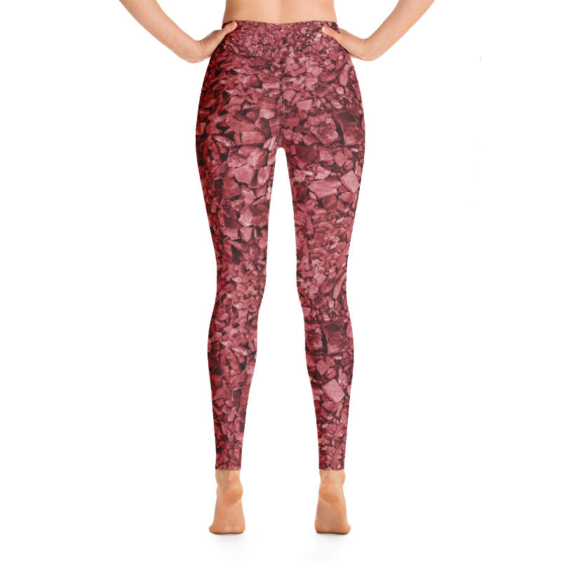 Burgundy Rocks Yoga Leggings