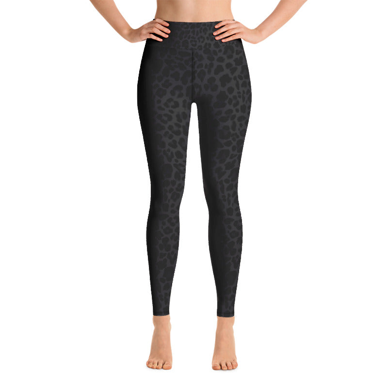 Leopard Black-Deep Navy Yoga Leggings