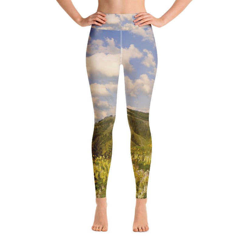 Baldy View Through The Lupines Yoga Leggings