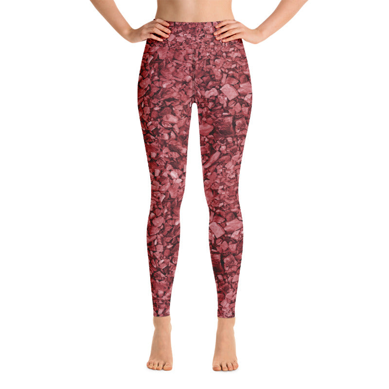 Burgundy Rocks Yoga Leggings