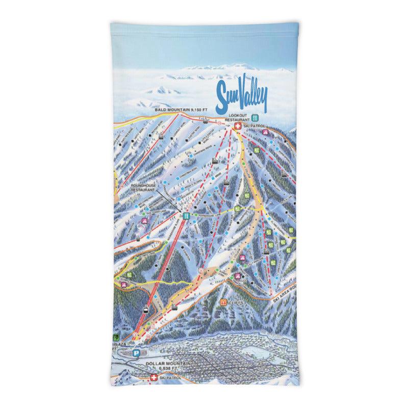 Sun Valley Winter Map Neck Gaiter