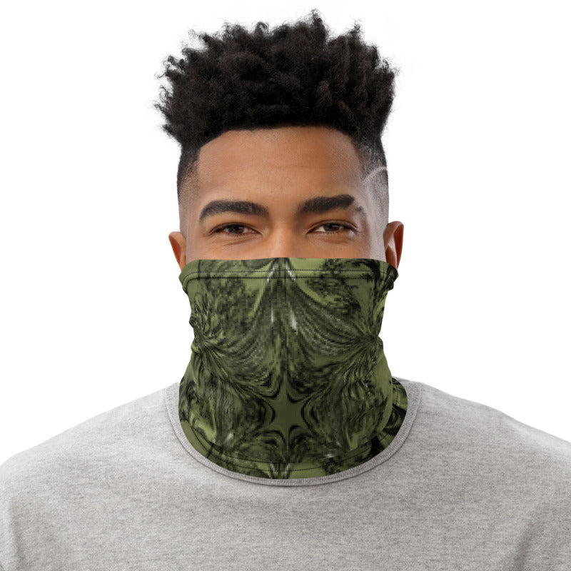 Olive Fractal Neck Gaiter