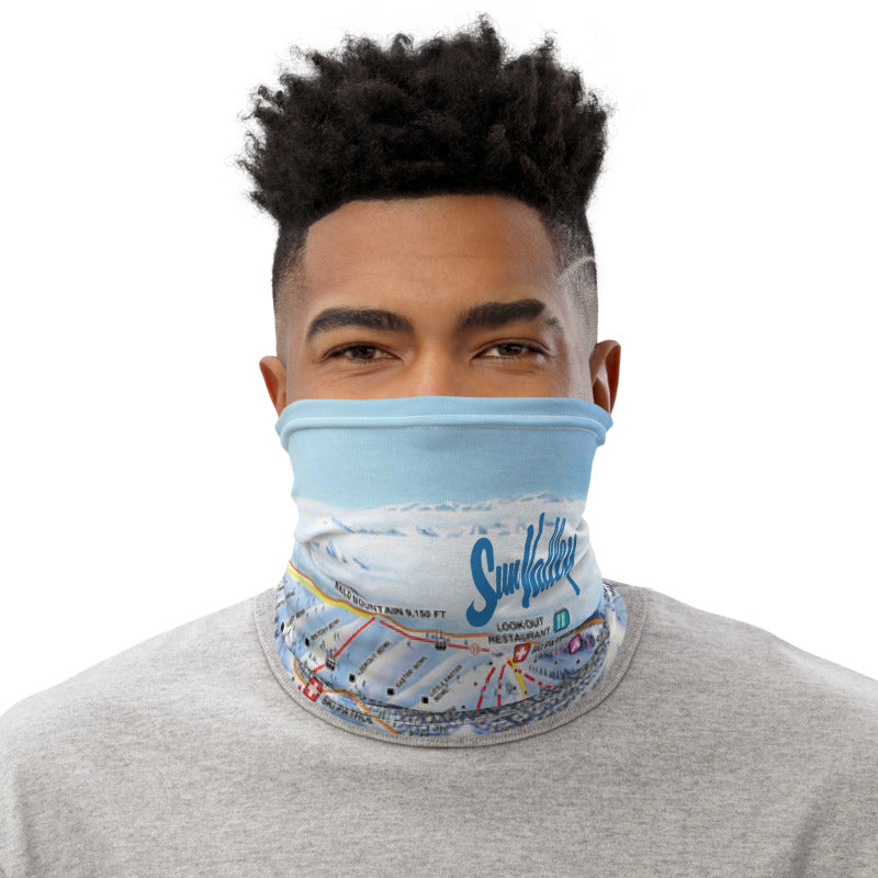 Sun Valley Winter Map Neck Gaiter