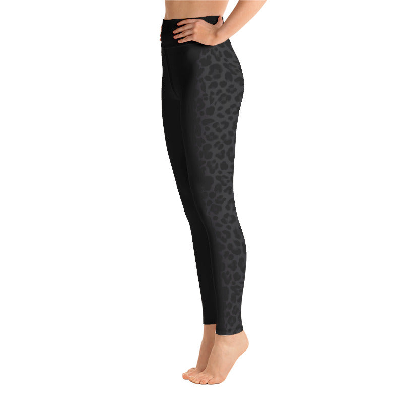 Leopard Black-Deep Navy Yoga Leggings