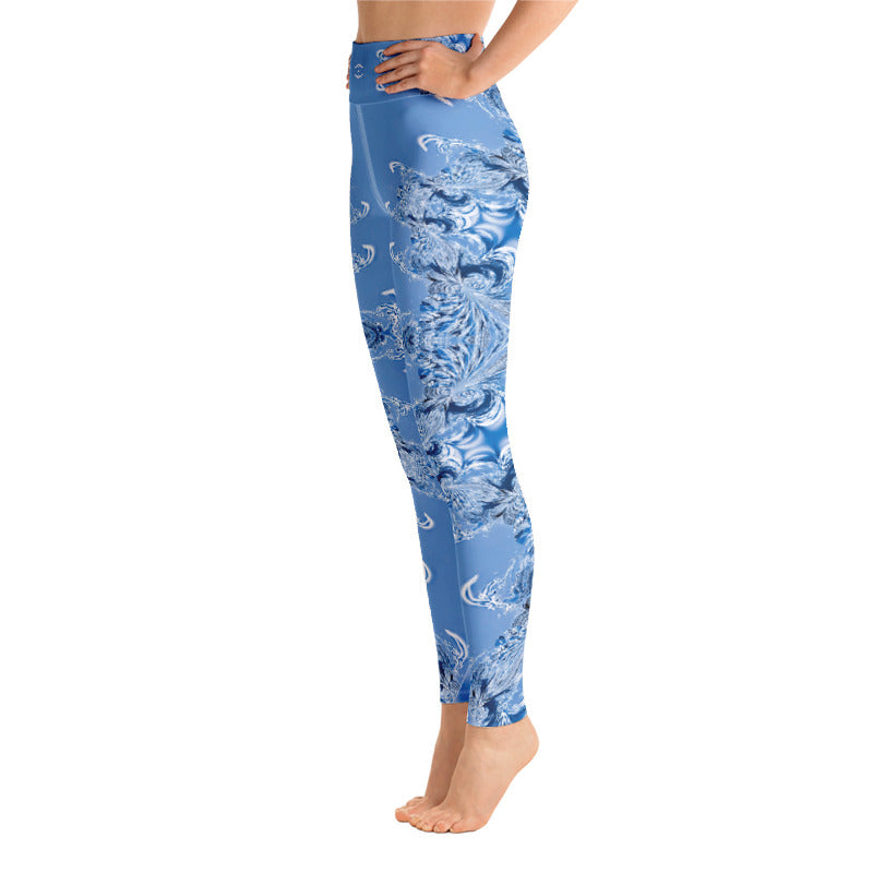 Blue Fractal Yoga Leggings