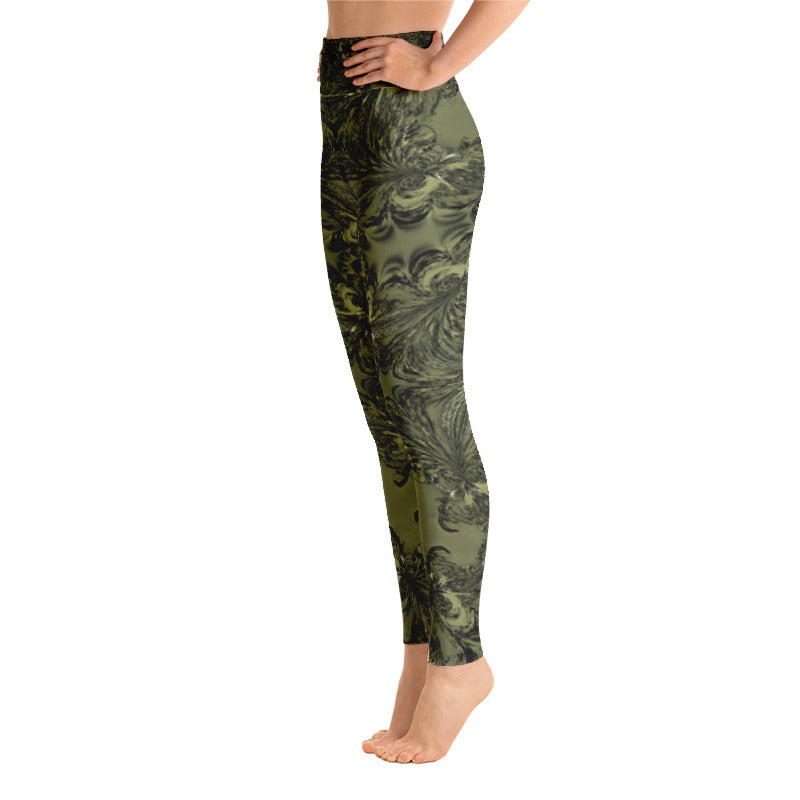 Olive Fractal Yoga Leggings