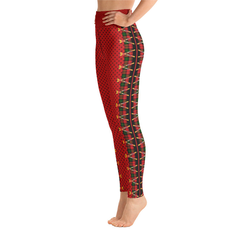 Crossed Ski Yoga Leggings Red