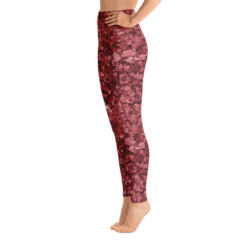 Burgundy Rocks Yoga Leggings