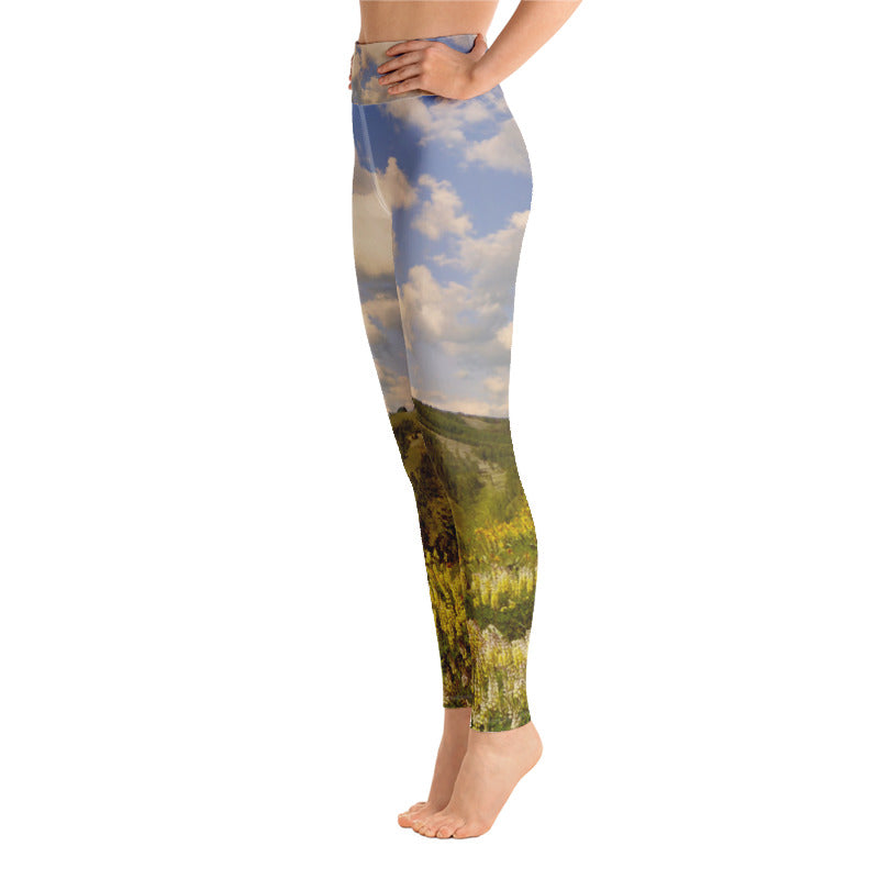 Baldy View Through The Lupines Yoga Leggings