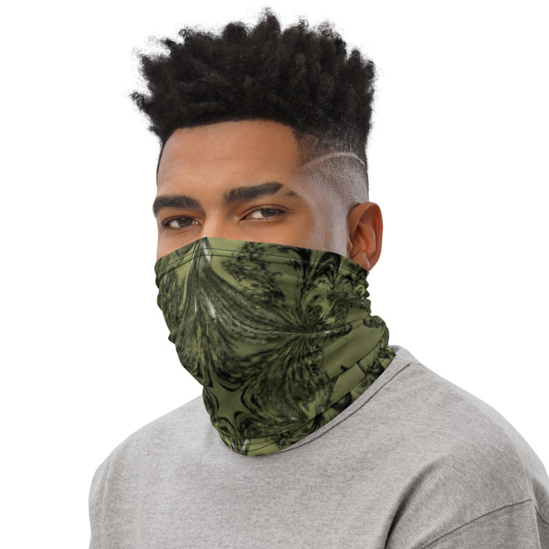 Olive Fractal Neck Gaiter