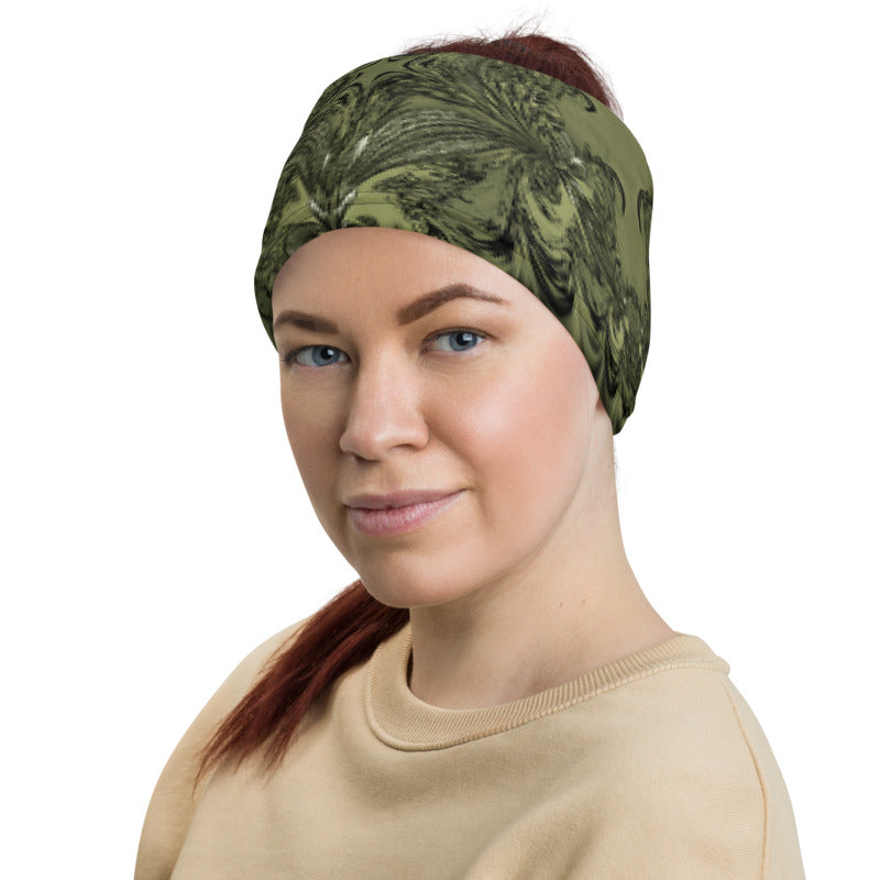 Olive Fractal Neck Gaiter