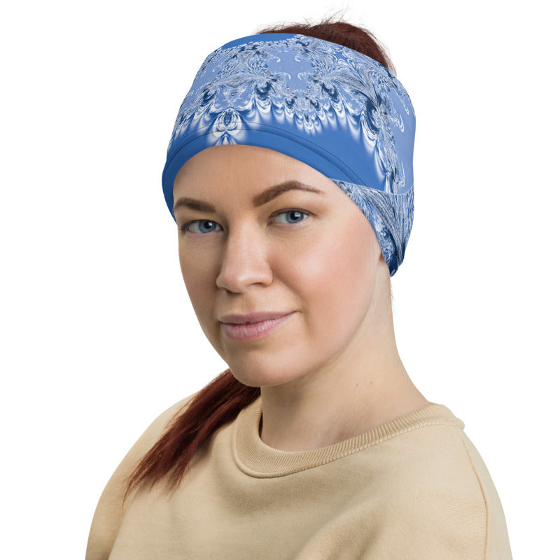 Blue Fractal Neck Gaiter