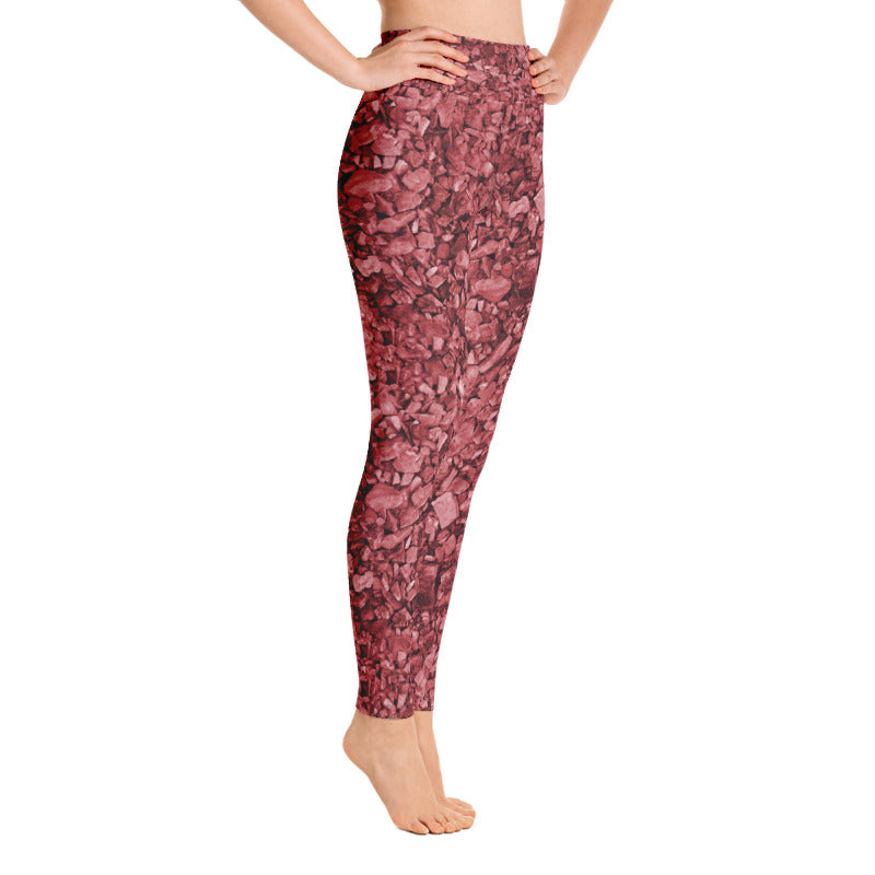 Burgundy Rocks Yoga Leggings