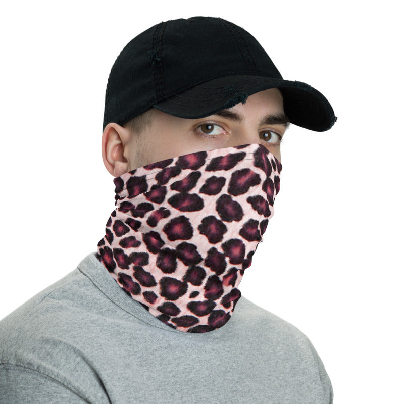 Pink Leopard Neck Gaiter
