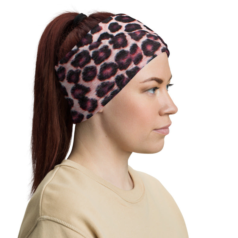 Pink Leopard Neck Gaiter