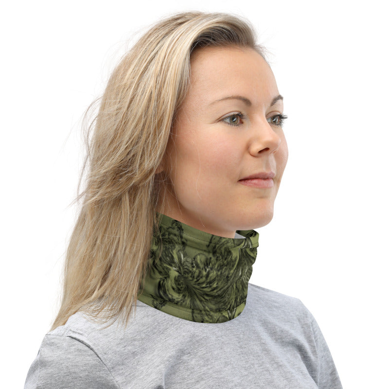 Olive Fractal Neck Gaiter